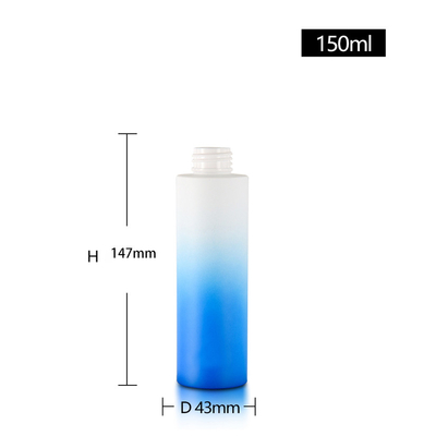 PET PCR Plastic Cosmetic Bottles And Jar Set Round Shape Gradient Matte OEM